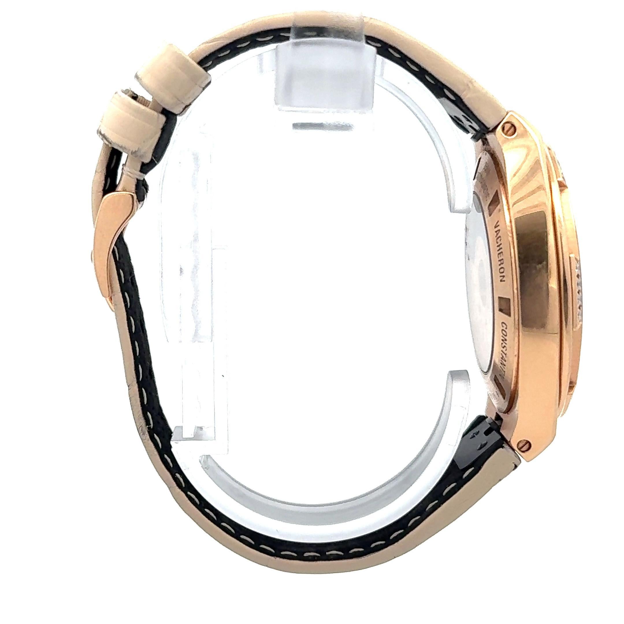 Orologio Vacheron Constantin Overseas 2305V 37 mm con lunetta in oro rosa 18 carati e diamanti In condizioni buone in vendita a Palm Beach, FL