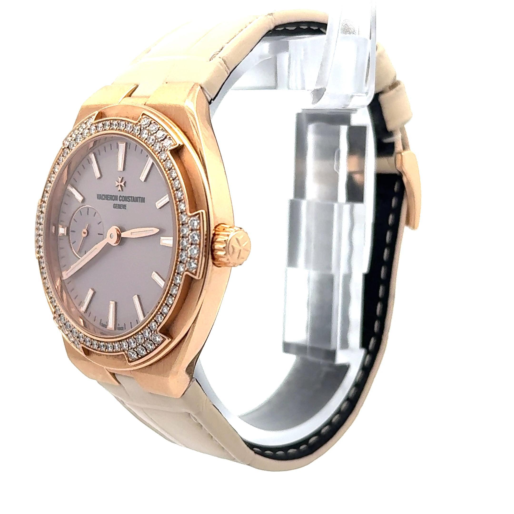 Donna Orologio Vacheron Constantin Overseas 2305V 37 mm con lunetta in oro rosa 18 carati e diamanti in vendita