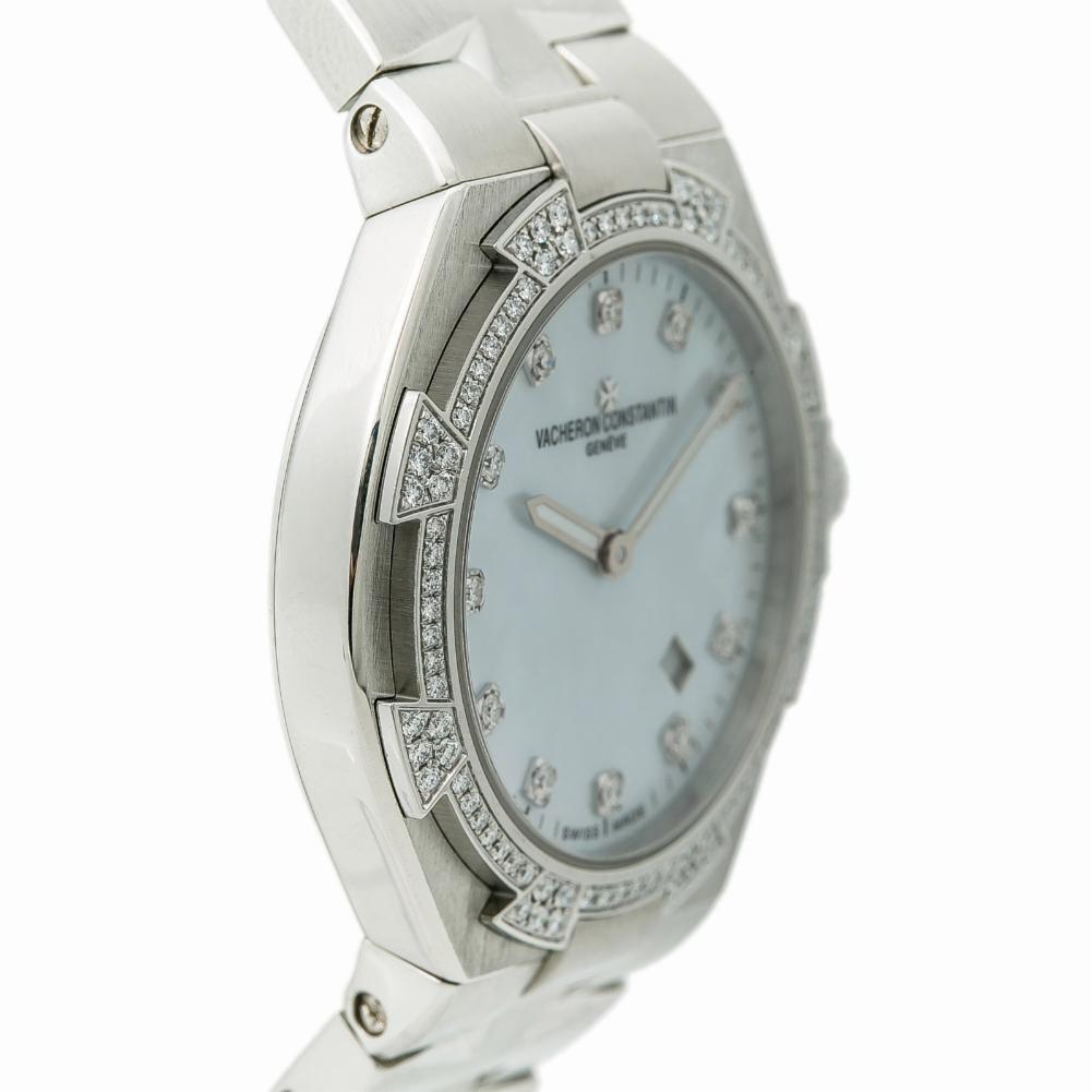 Vacheron Constantin Overseas Reference #:25750. Vacheron Constantin Lady Overseas 25750 Quartz Factory Diamond Bezel & Dial 34MM. Verified and Certified by WatchFacts. 1 year warranty offered by WatchFacts.
