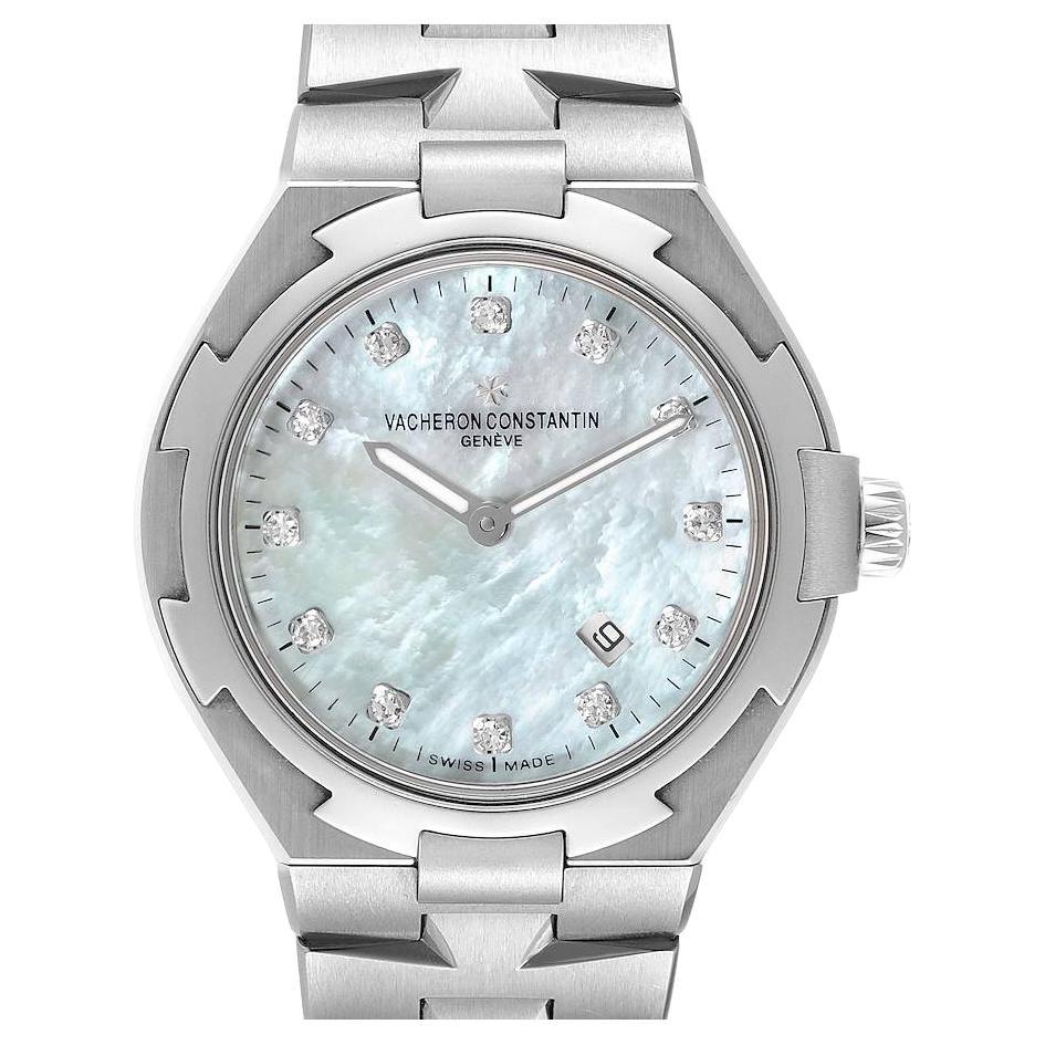 Vacheron Constantin Overseas 34 Steel MOP Diamond Ladies Watch 25750