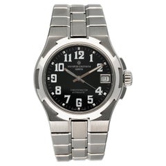 Used Vacheron Constantin Overseas 42050 Black Dial Steel Mens Watch