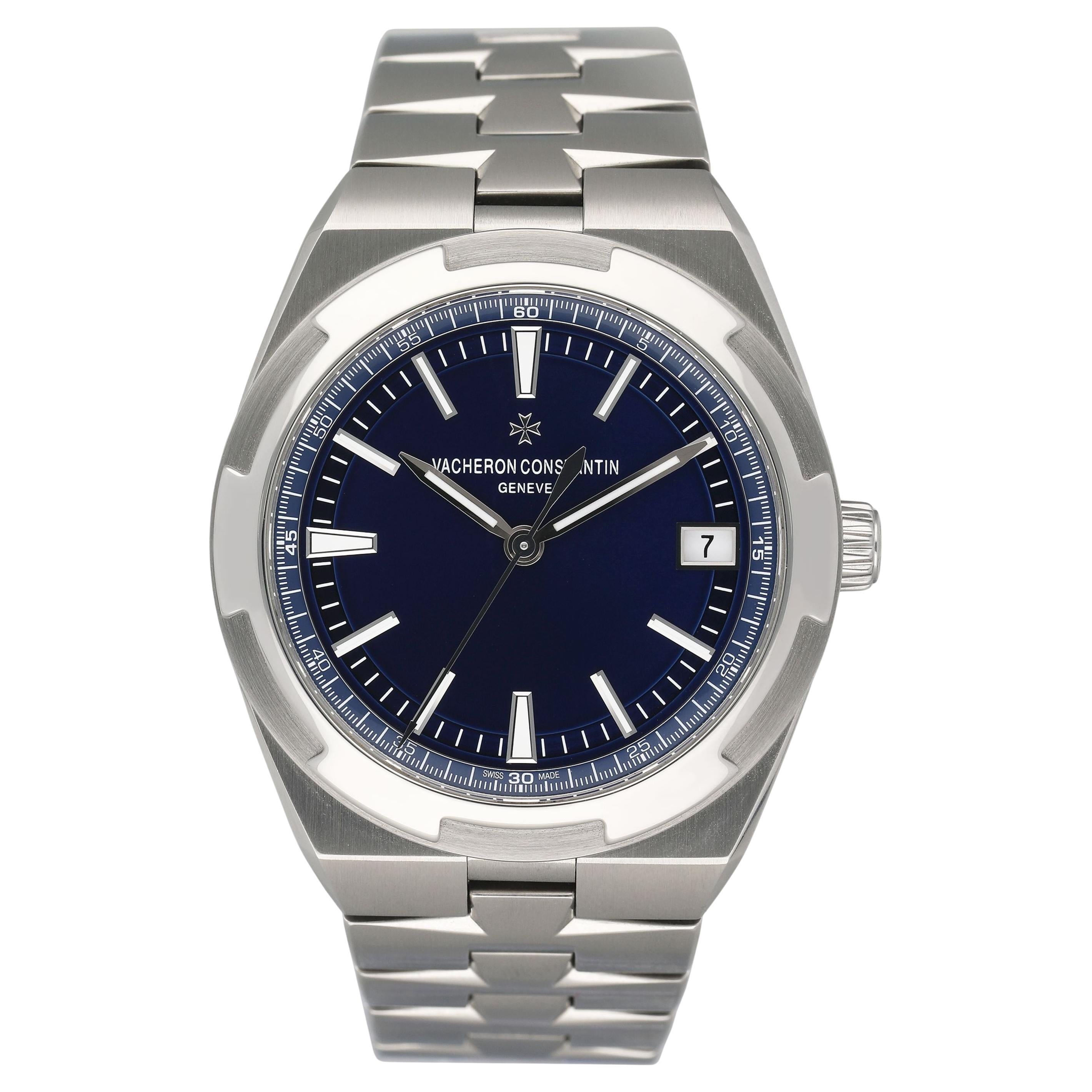 Vacheron Constantin Overseas 4500V/110A-B128 Blue Dial Mens Watch Box Papers en vente