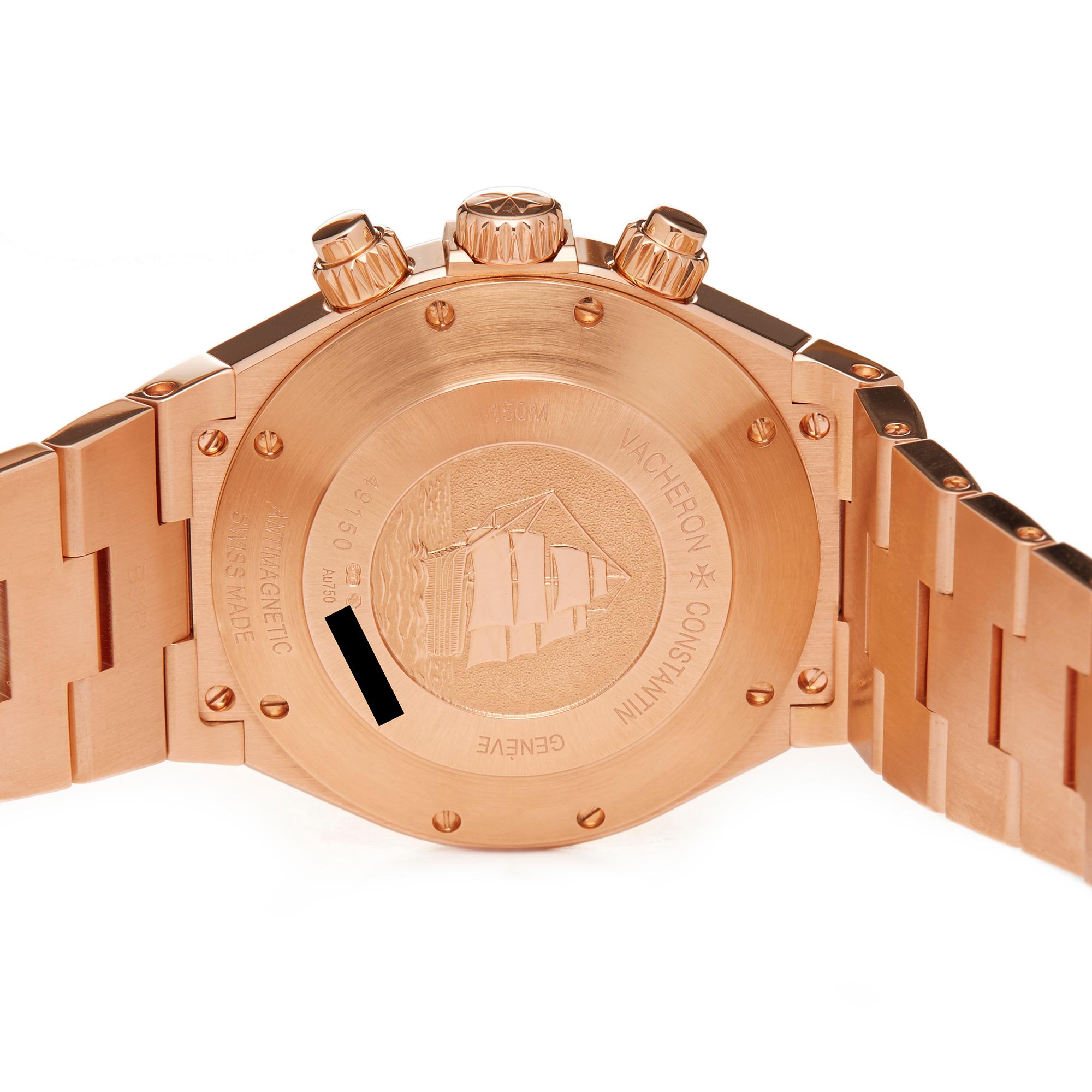 Vacheron Constantin Overseas Big Date Chronograph 18 Karat Gold 49150/B01R-9338 In Excellent Condition In Bishops Stortford, Hertfordshire