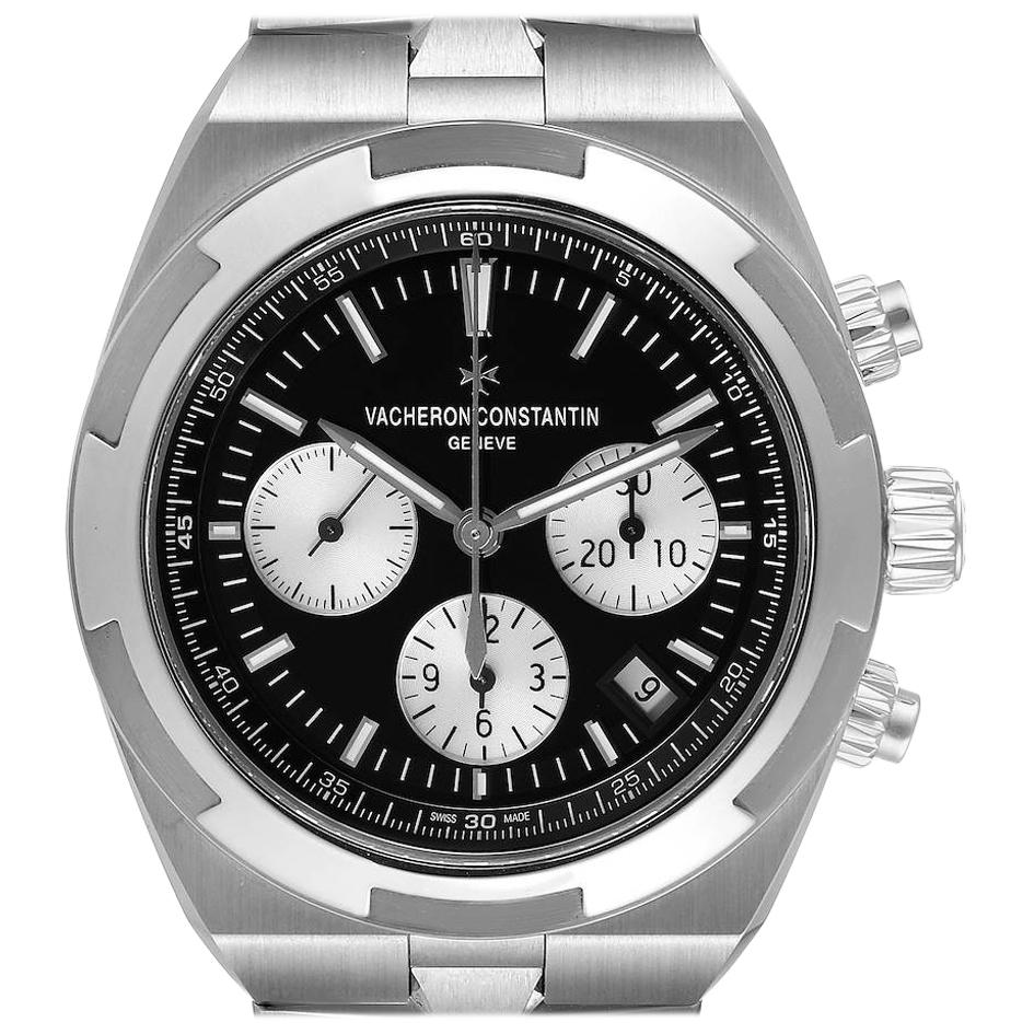 Vacheron Constantin Overseas Black Dial Chronograph Watch 5500V Unworn For Sale