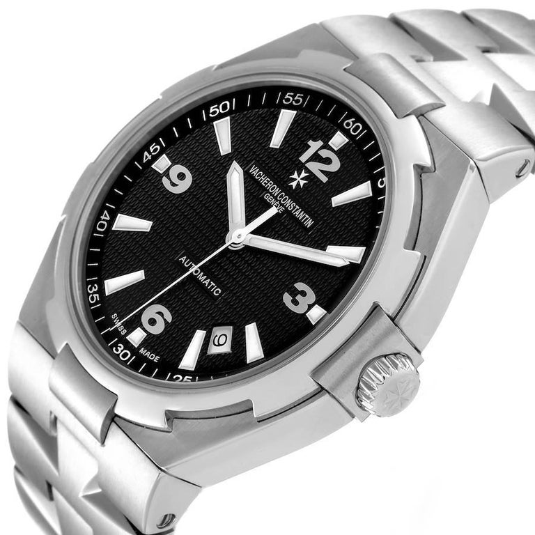 Vacheron Constantin Overseas Black Dial Steel Mens Watch 47040 Papers ...