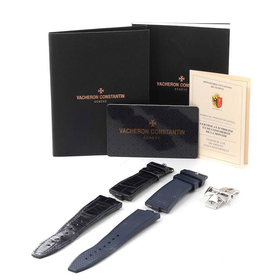 Vacheron Constantin Overseas Blue Dial Chronograph Mens Watch 5500V Card For Sale 3