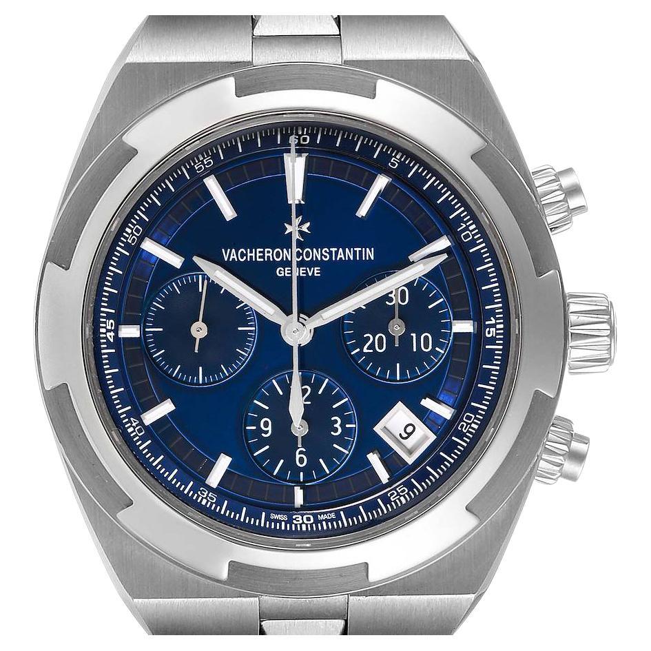 Vacheron Constantin Overseas Blue Dial Chronograph Mens Watch 5500V Unworn For Sale