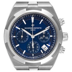 Vacheron Constantin Overseas Blue Dial Chronograph Mens Watch 5500V Unworn