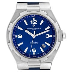 Vacheron Constantin Overseas Stahl-Herrenuhr 47040 mit blauem Zifferblatt