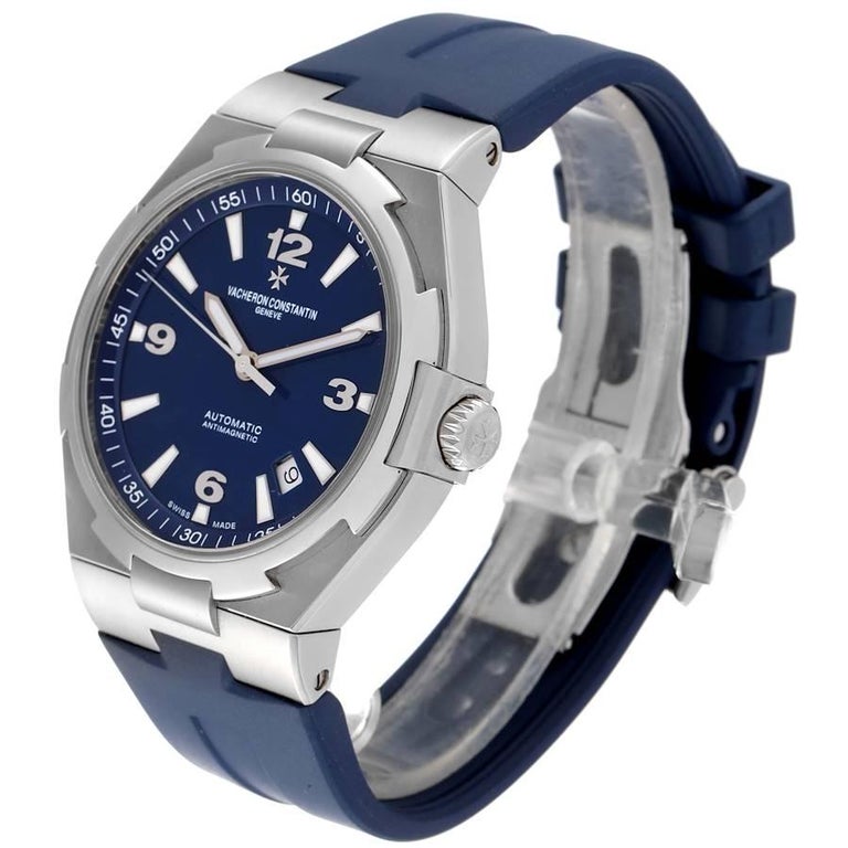 Vacheron Constantin Overseas Blue Dial Steel Mens Watch 47040 Papers ...