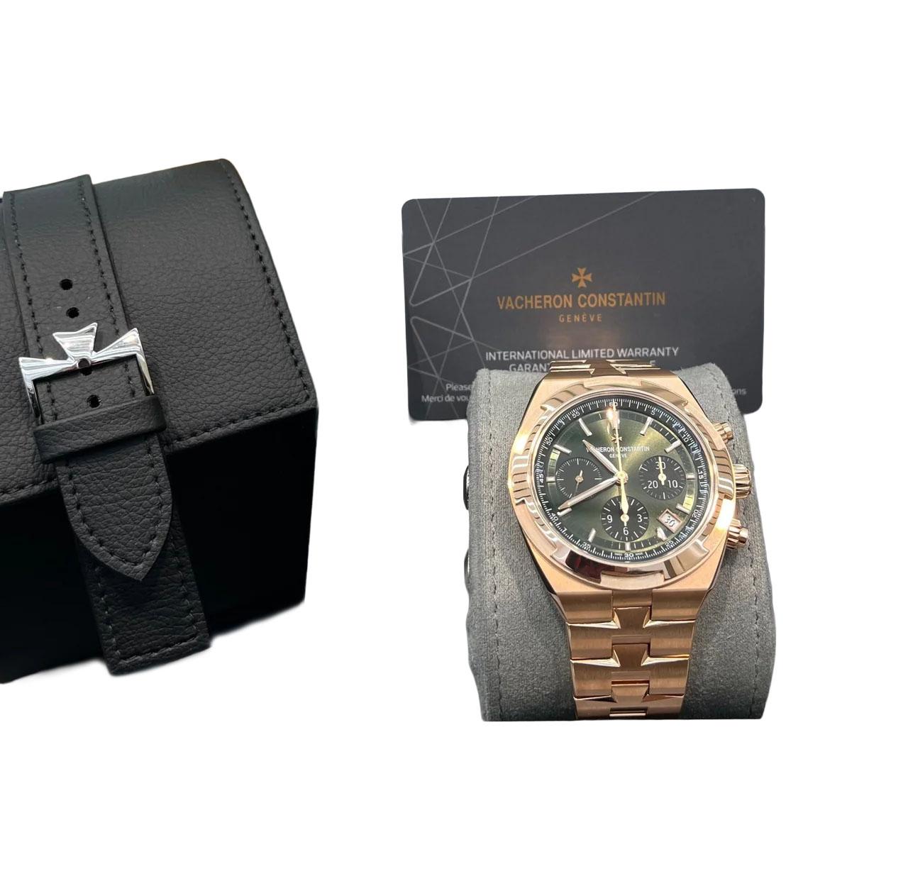 Vacheron Constantin Overseas Chronograph Rose Gold Green Dial 5520V/210R-B966 For Sale 9