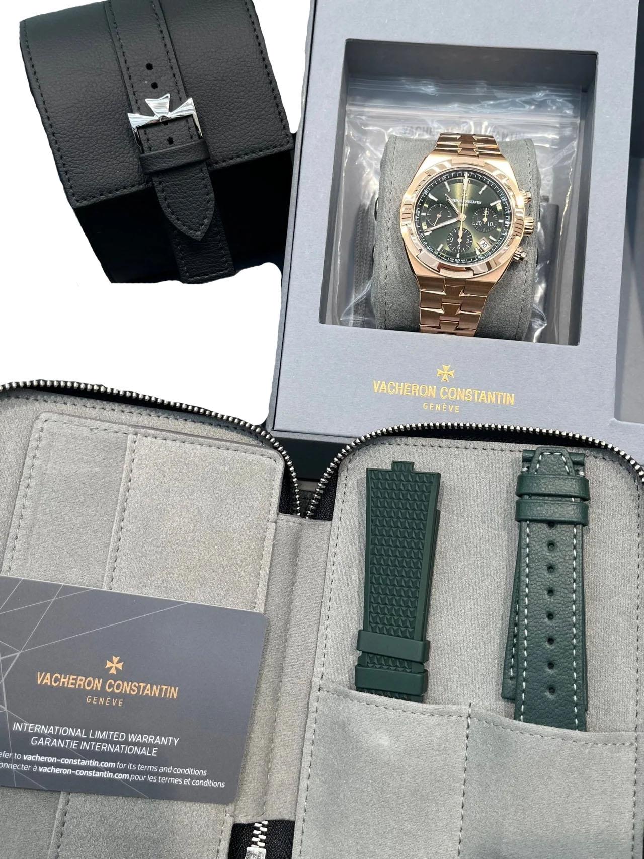 Vacheron Constantin Overseas Chronograph Rose Gold Green Dial 5520V/210R-B966 For Sale 10