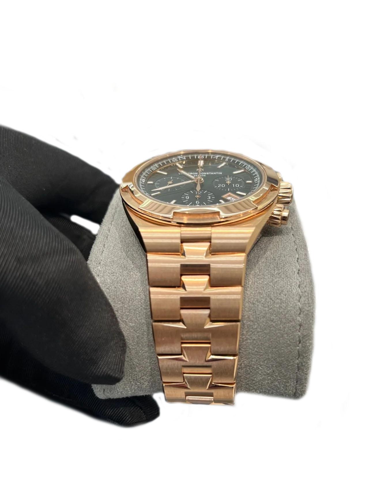 Vacheron Constantin Overseas Chronograph Rose Gold Green Dial 5520V/210R-B966 For Sale 4