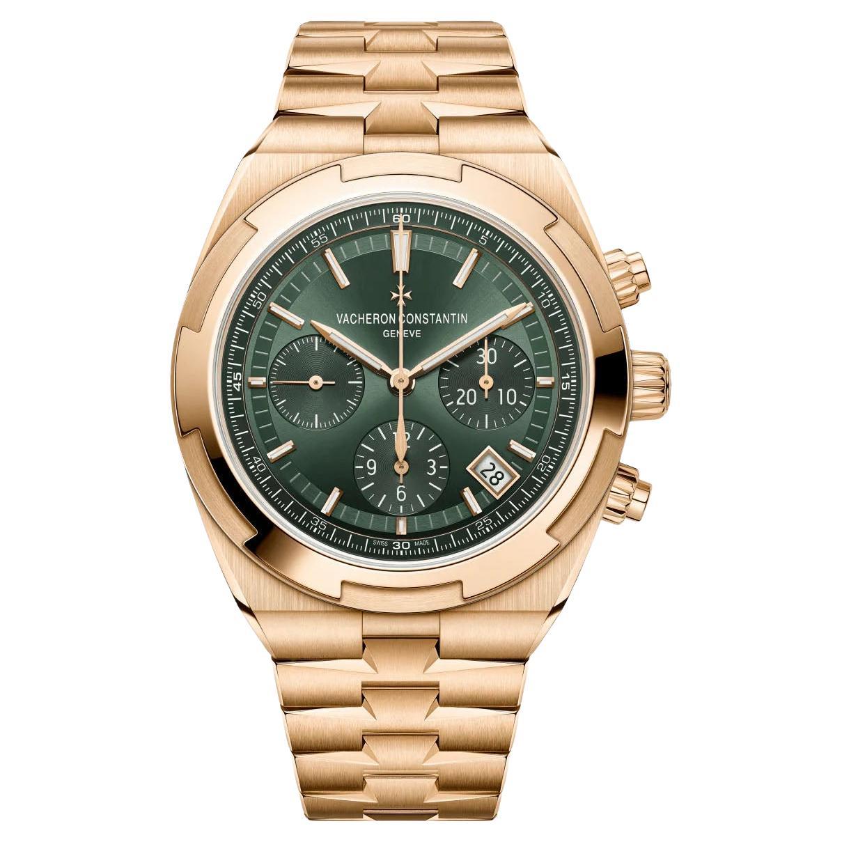 Vacheron Constantin Overseas Chronograph Rose Gold Green Dial 5520V/210R-B966 For Sale