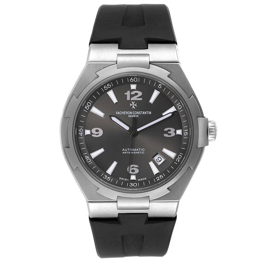Vacheron Constantin Overseas Deep Stream Grey Dial Steel Mens Watch 47040. Automatic self-winding movement. Brushed stainless steel case 42.5 mm in diameter. Screwed down crown. Logo on a crown. Solid case back with 'overseas' medalion. Polished