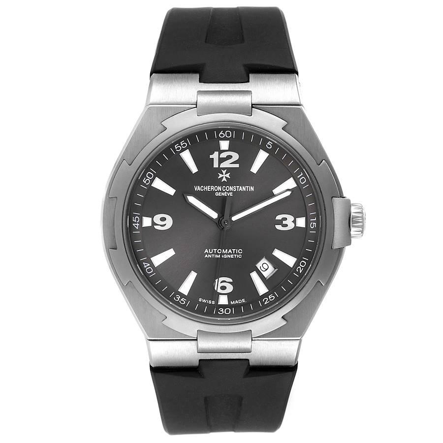 Vacheron Constantin Overseas Deep Stream Grey Dial Steel Mens Watch 47040. Automatic self-winding movement. Brushed stainless steel case 42.5 mm in diameter. Screwed down crown. Logo on a crown. Solid case back with 'overseas' medalion. Polished