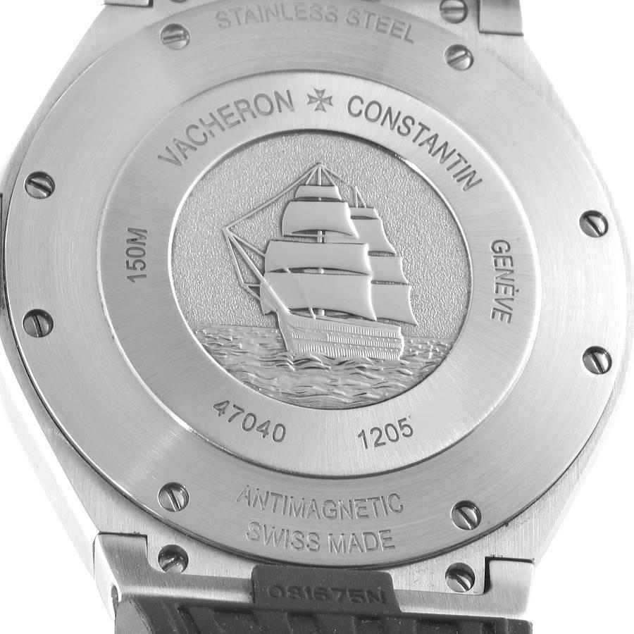 Vacheron Constantin Overseas Deep Stream Grey Dial Steel Mens Watch 47040 In Excellent Condition For Sale In Atlanta, GA