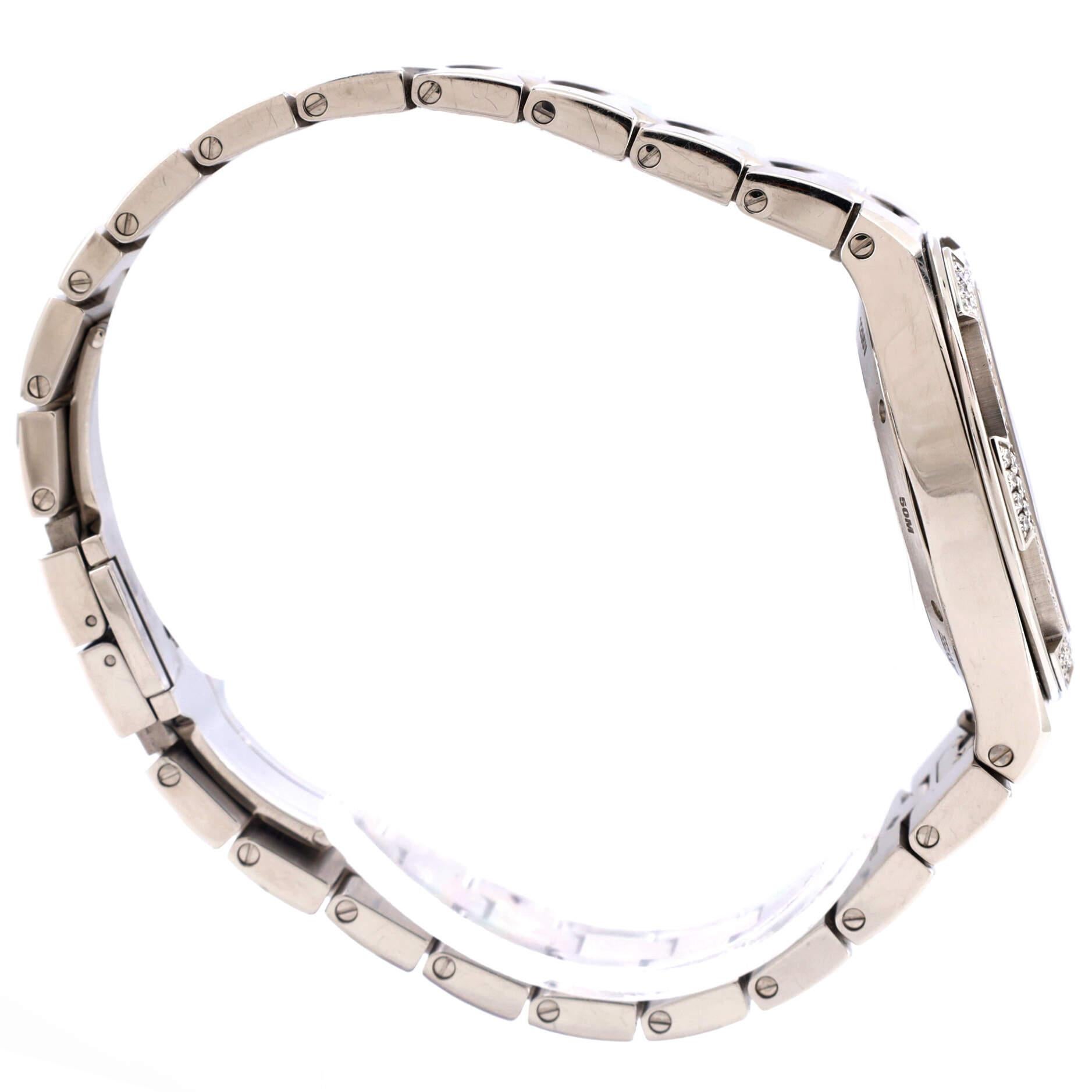 Vacheron Constantin Overseas Quarz-Uhr aus Edelstahl mit Diamant-Lünette 33 für Damen oder Herren