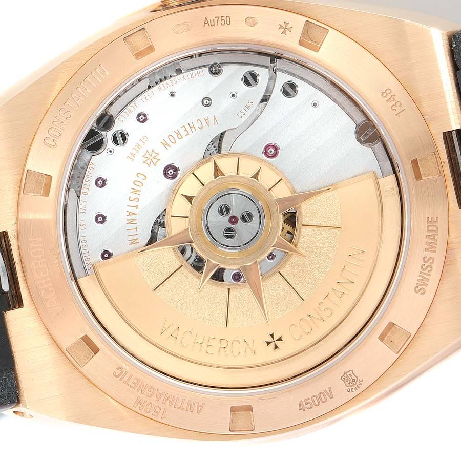 Vacheron Constantin Overseas Rose Gold Silver Dial Mens Watch 4500V In Excellent Condition For Sale In Atlanta, GA