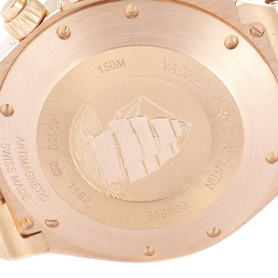 Vacheron Constantin Overseas Rose Gold Silver Dial Mens Watch 49150 In Excellent Condition In Atlanta, GA