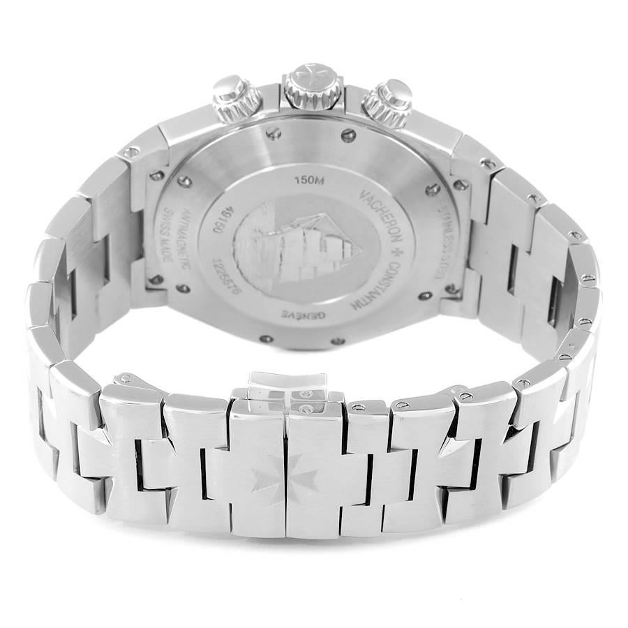 Vacheron Constantin Overseas Silber Zifferblatt Chronograph Herrenuhr 49150 im Angebot 4
