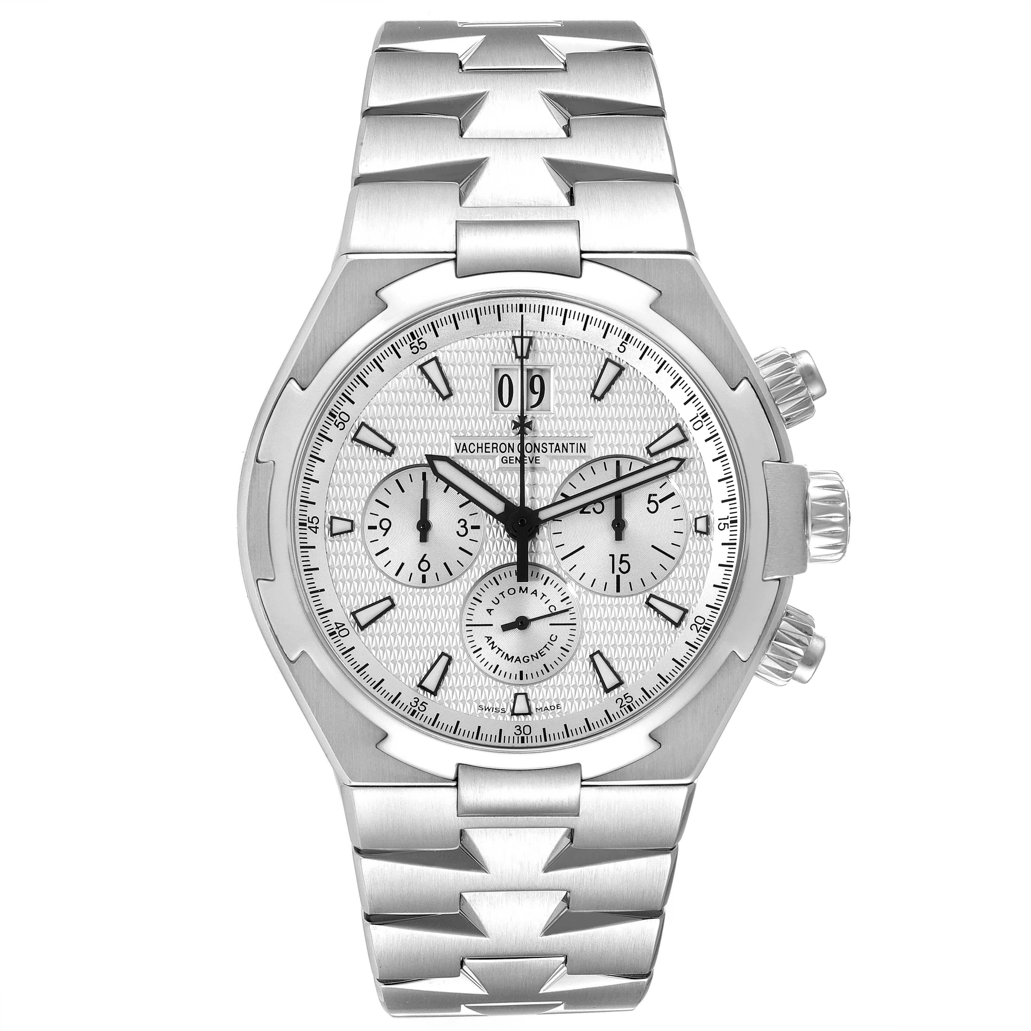 Vacheron Constantin Overseas Silver Dial Chronograph Mens Watch 49150 Papers For Sale 5