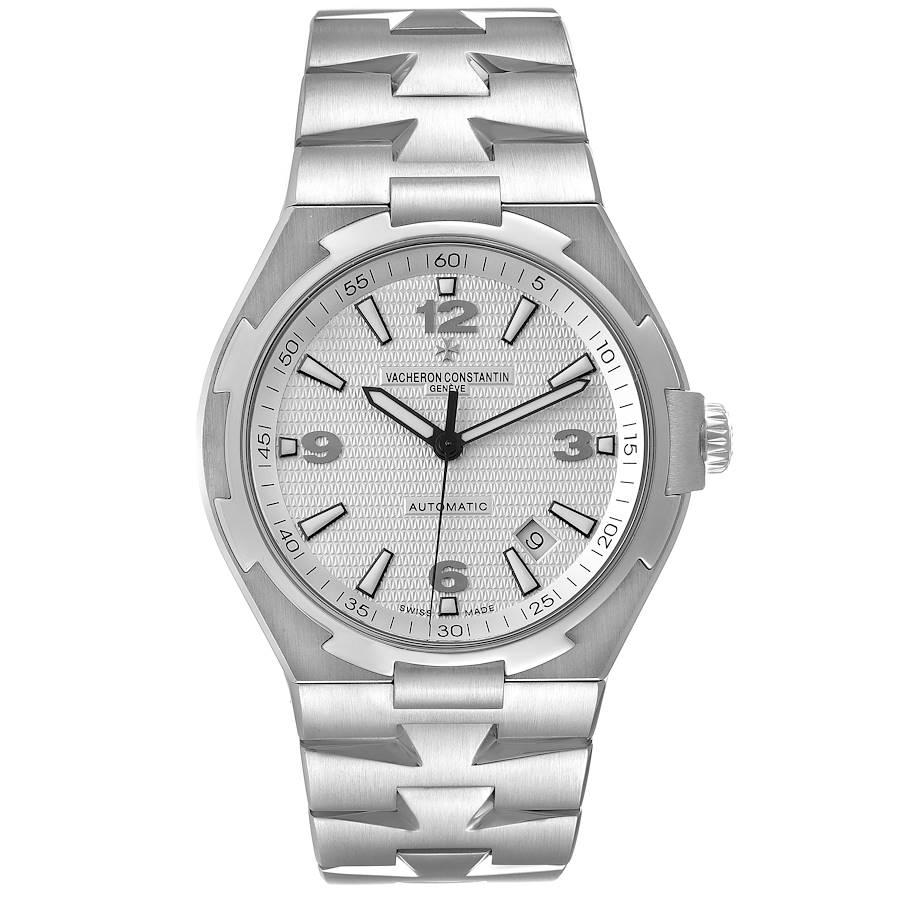 Vacheron Constantin Overseas Silver Dial Steel Mens Watch 47040. Automatic self-winding movement. Brushed stainless steel case 42.5 mm in diameter. Screwd down crown. Logo on a crown. Solid case back with 'overseas' medalion. Polished stainless