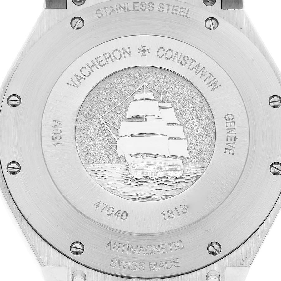 Vacheron Constantin Overseas Silver Dial Steel Mens Watch 47040 Papers In Excellent Condition In Atlanta, GA
