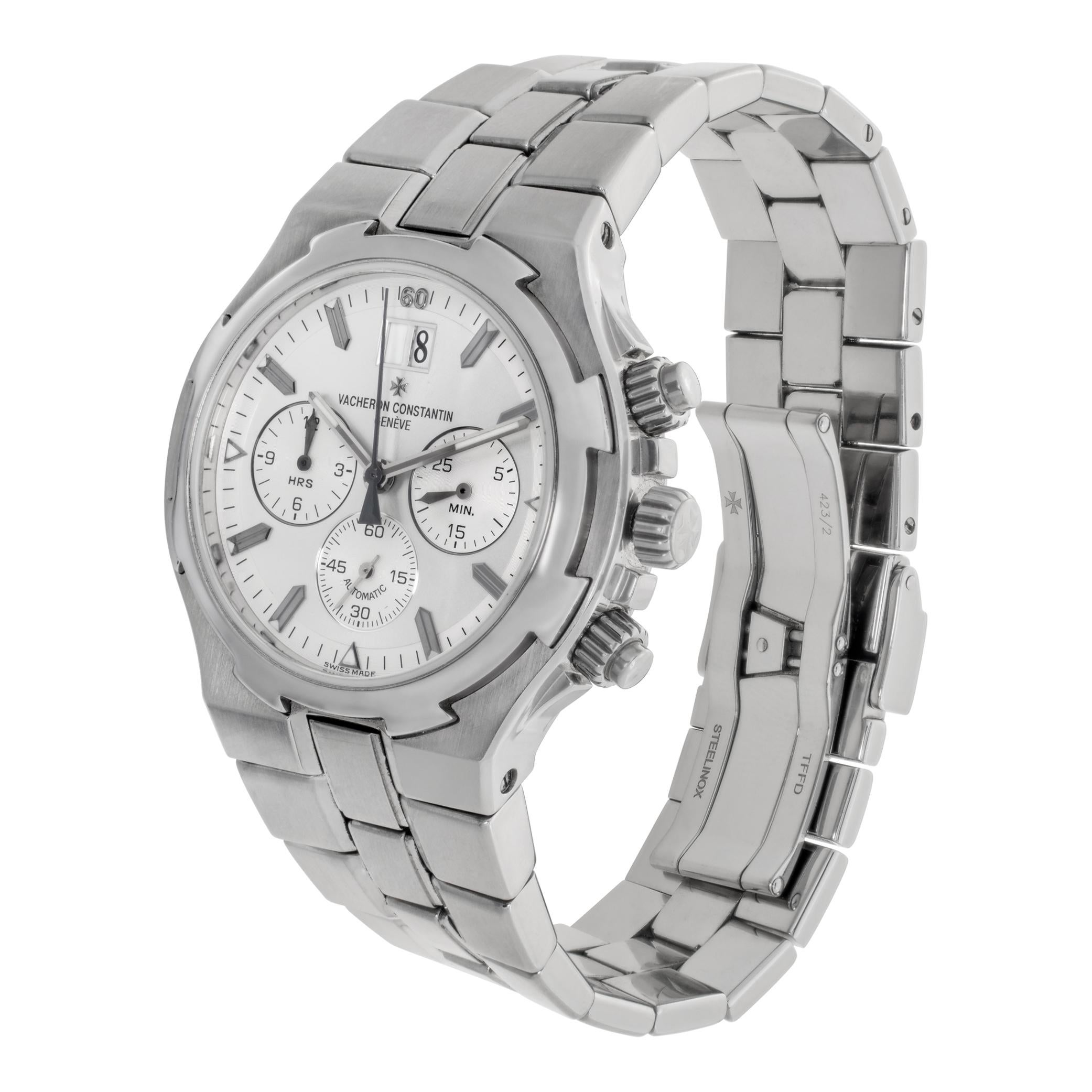Vacheron Constantin Overseas Chronograph in stainless steel with a big date. Auto w/ subseconds, date and chronograph. 42 mm case size. Ref 49140-423a. Fine Pre-owned Vacheron Constantin Watch.

 Certified preowned Sport Vacheron Constantin Overseas