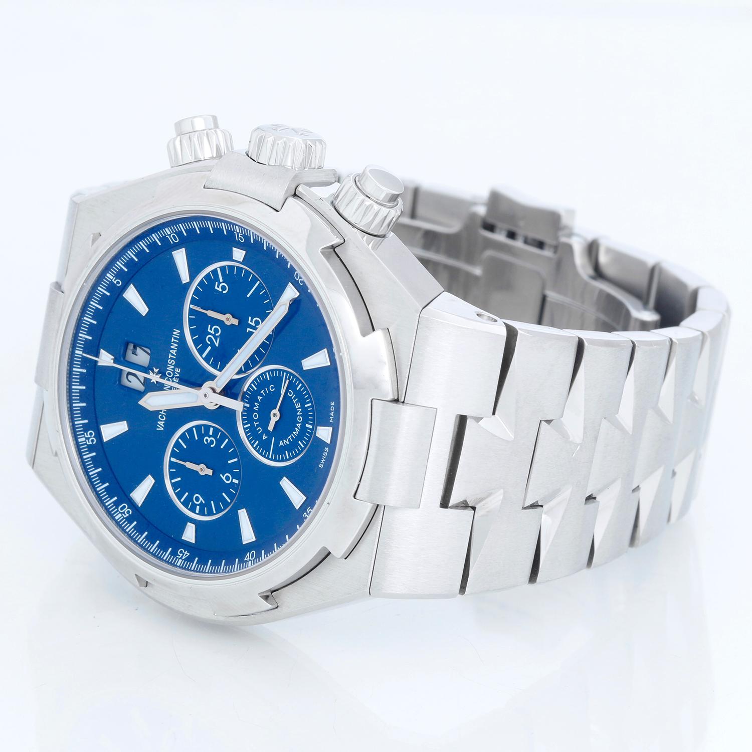 Vacheron Constantin Overseas Stainless Steel  Blue Dial Ref 49150 In Excellent Condition In Dallas, TX