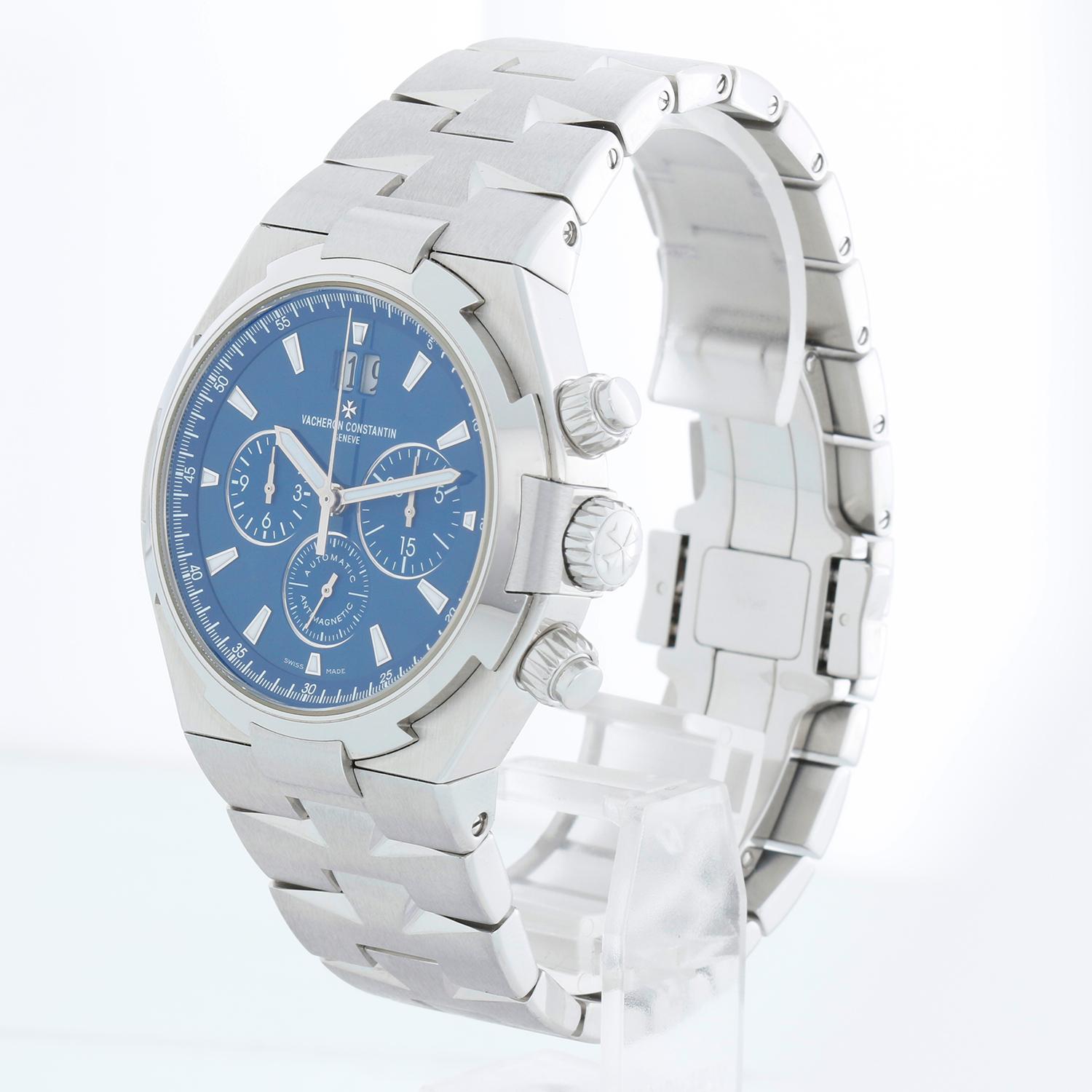 Vacheron Constantin Overseas Edelstahl blau Zifferblatt Ref 49150 im Zustand „Hervorragend“ im Angebot in Dallas, TX