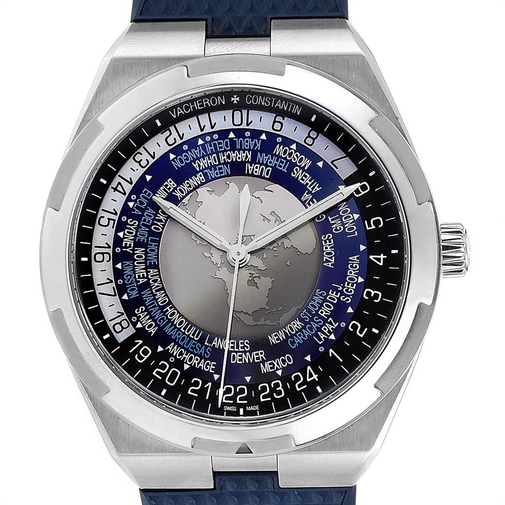 Vacheron Constantin Overseas Worldtime 43.5mm Steel Mens Watch 7700V. Automatic self-winding movement. World Time feature with 37 time-zones, which can be set to a corresponding time for most of the world, half hour, or even a quarter hour