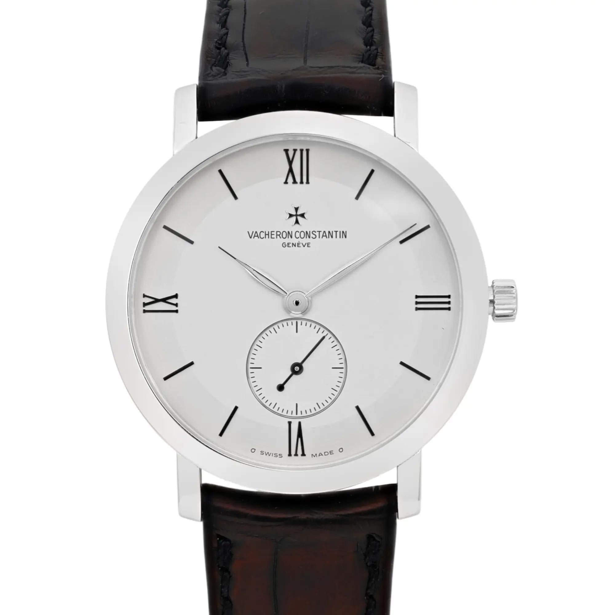 D'occasion. Or blanc 18k. Excellent état. Récemment révisé. Le mouvement est calibré et garde bien le temps.

Informations générales

Marque : Vacheron Constantin

Modèle : Patrimoine

Numéro de modèle : 81160/000G-9062

Style : Luxe

Type :