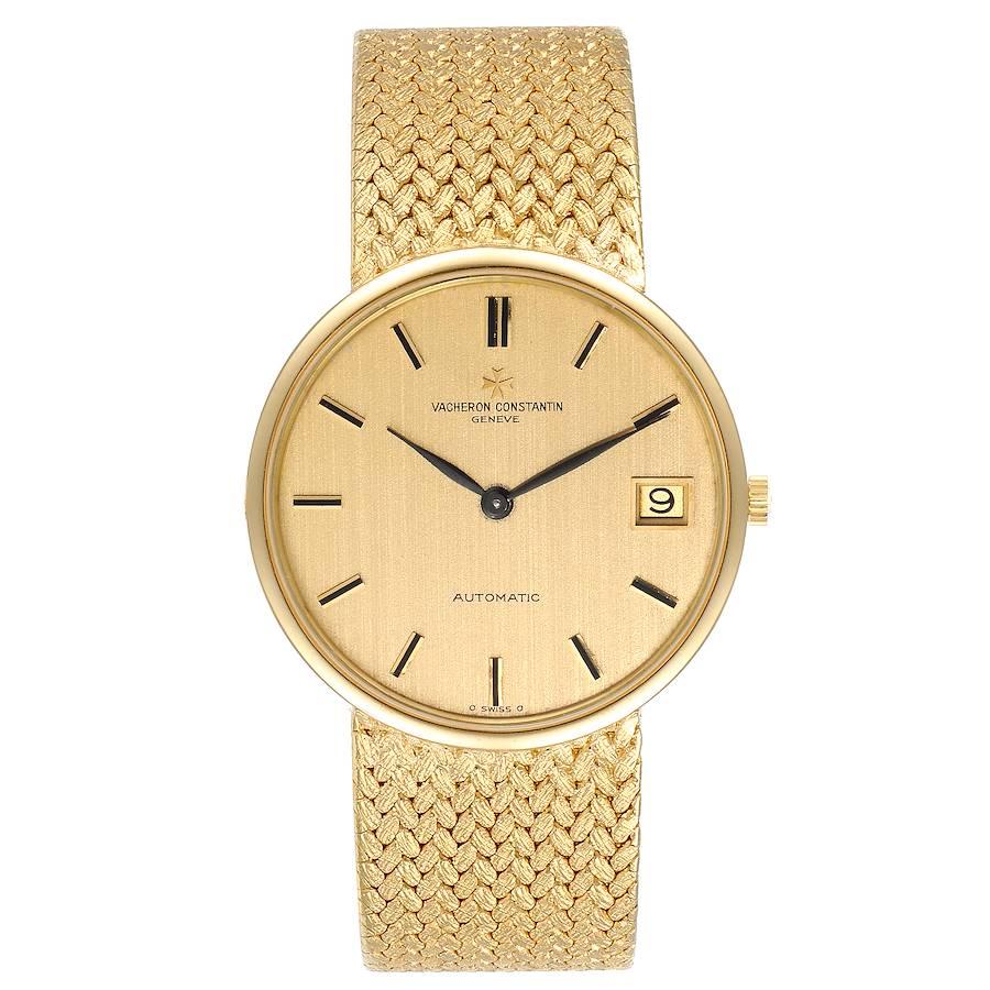 Vacheron Constantin Patrimony 18K Yellow Gold Automatic Mens Watch 44012. Automatic self-winding movement. 18K yellow gold case 34.0 mm in diameter. Solid case back. 18K yellow gold bezel. Scratch resistant sapphire crystal. Champagne dial with