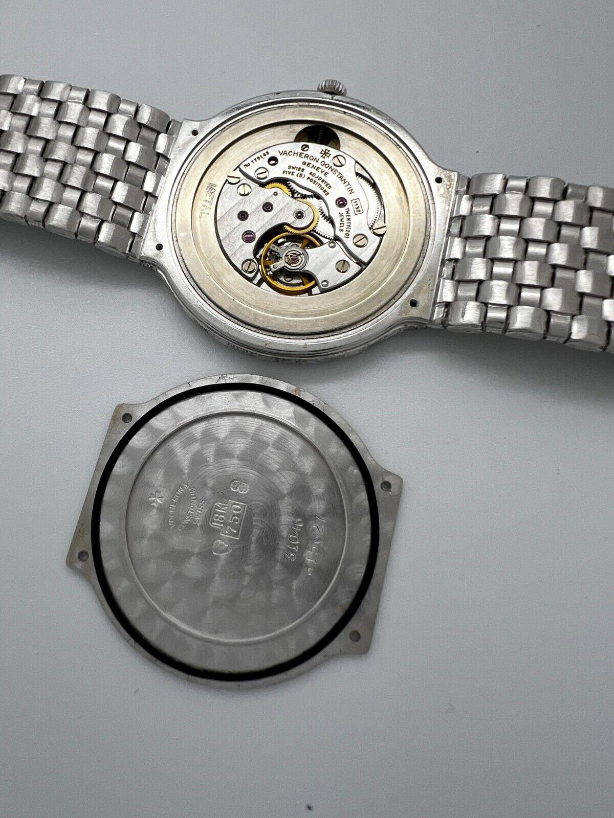 Vacheron Constantin Patrimony Montres d'horloge en or blanc 18 carats avec diamants en vente 3
