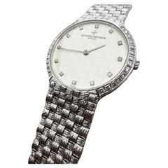 Vacheron Constantin Patrimony Montres d'horloge en or blanc 18 carats avec diamants