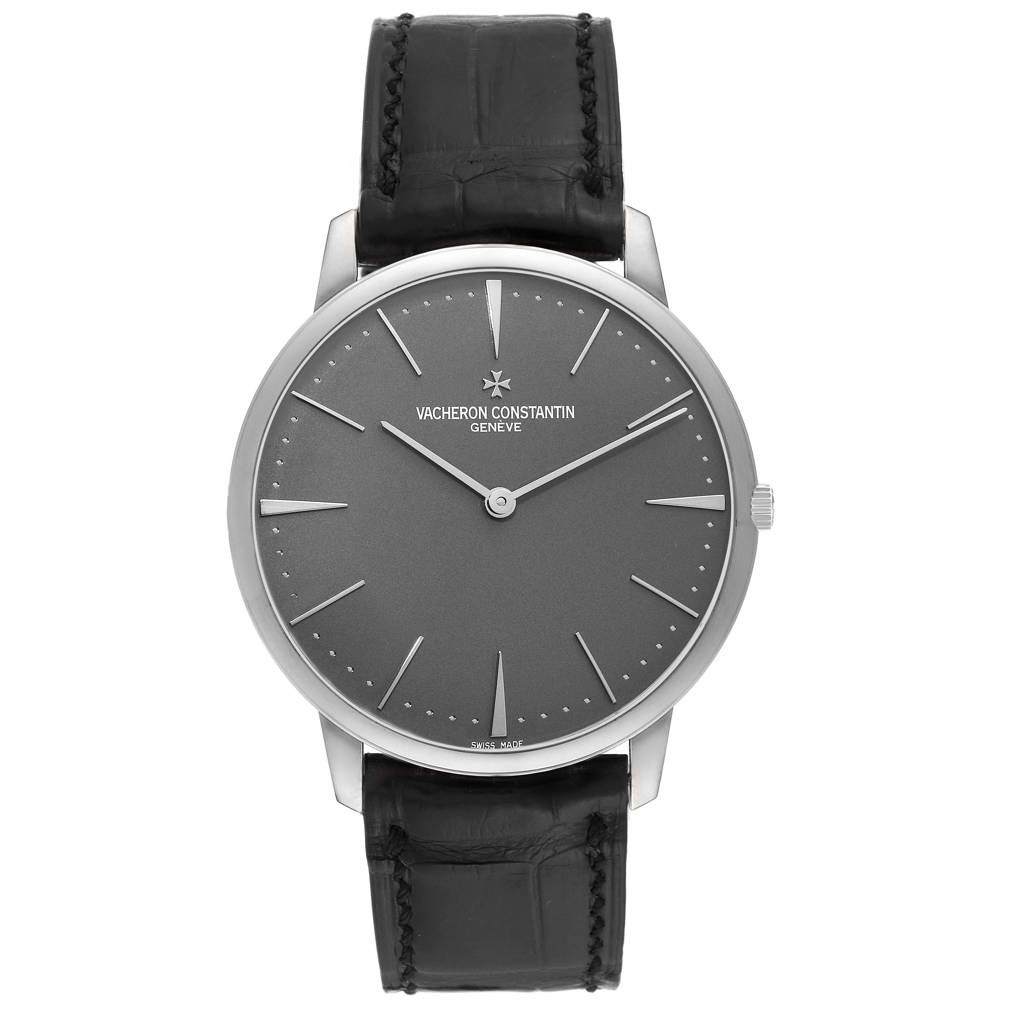 Men's Vacheron Constantin Patrimony Grand Taille Platinum Mens Watch 81180 Papers For Sale