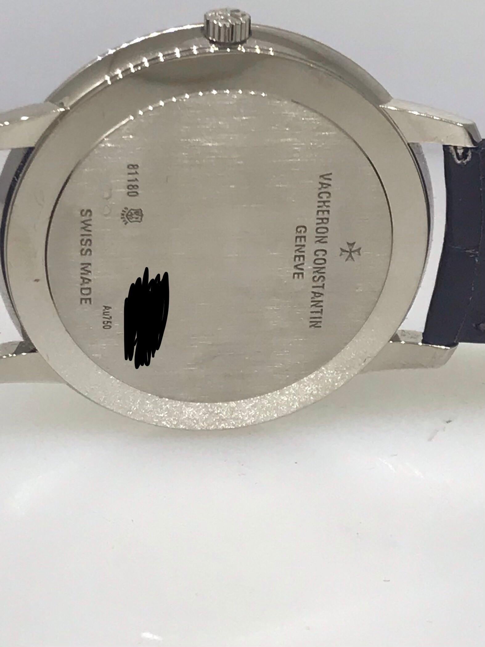 Vacheron Constantin Patrimony Grand Taille White Gold Men's Watch 81180/000g For Sale 8