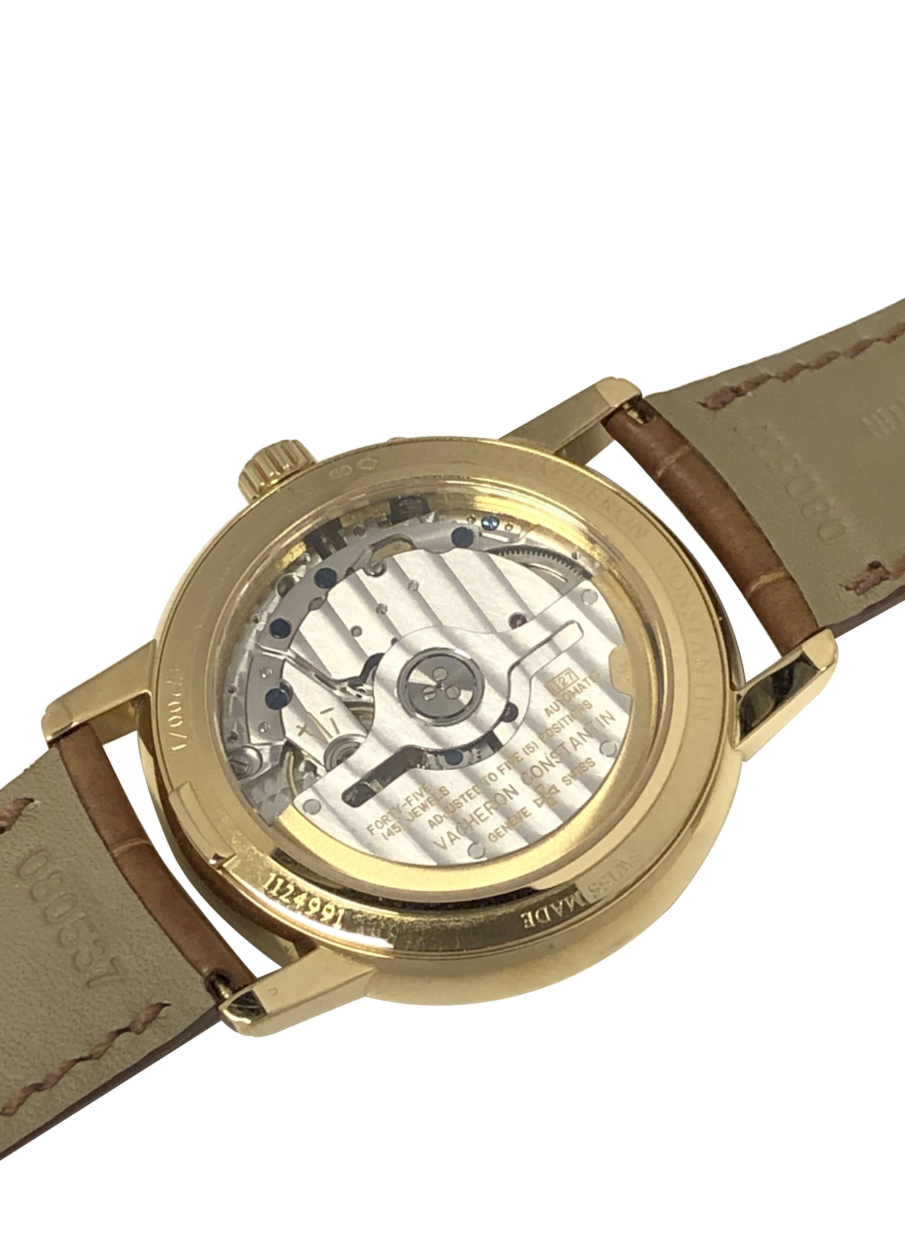 Vacheron Constantin Montre-bracelet Patrimony automatique à réserve de marche en or jaune en vente 2