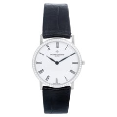 Vintage Vacheron Constantin Patrimony White Gold Diamond Ultra Thin Watch 33093