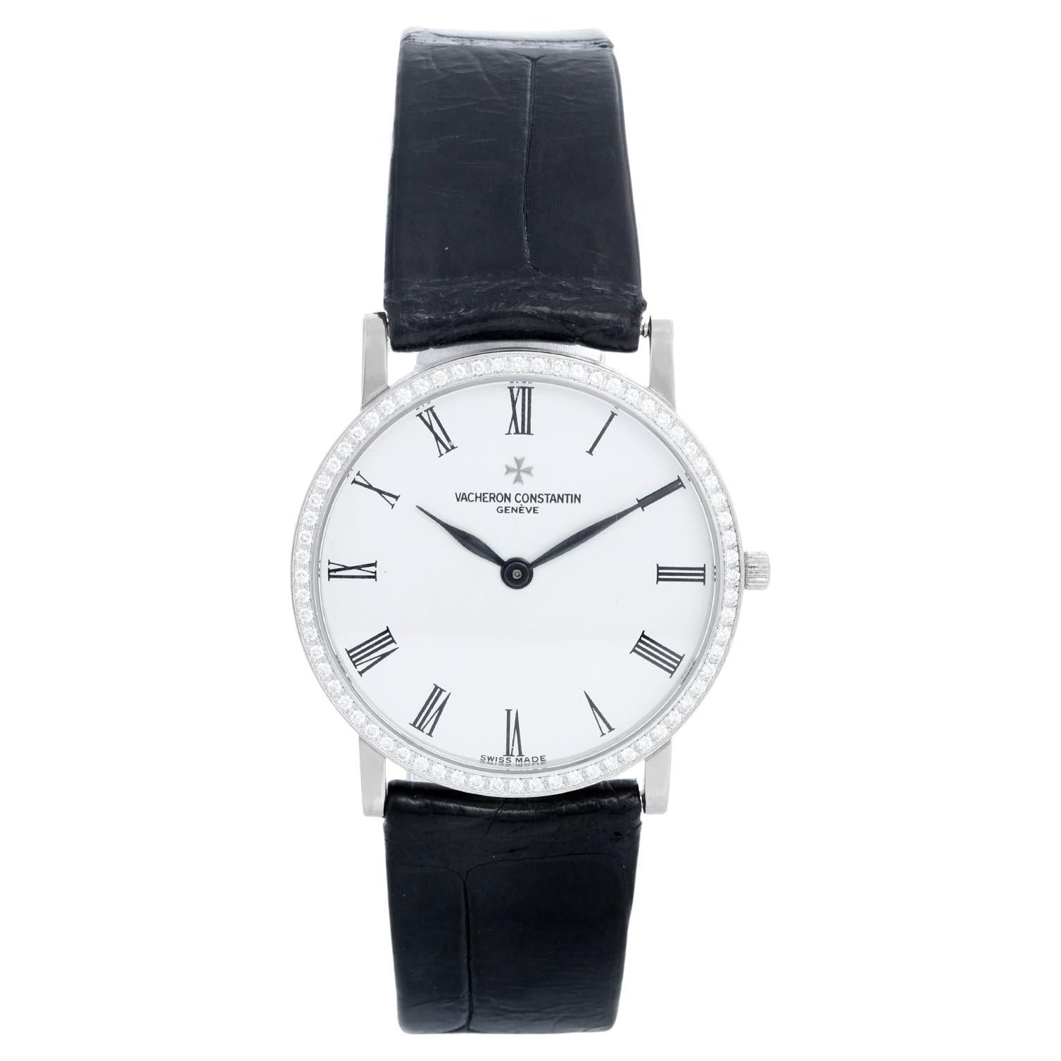 Vacheron Constantin Patrimony White Gold Diamond Ultra Thin Watch 33093 For Sale