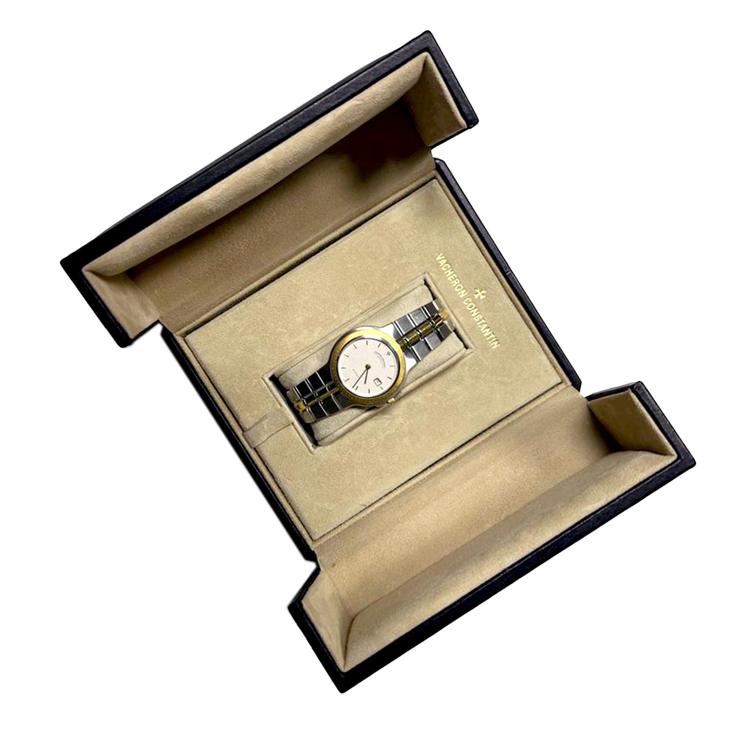 Contemporary Vacheron Constantin Phidas 16514 18Karat Gold Stainless Steel 33mm Watch For Sale
