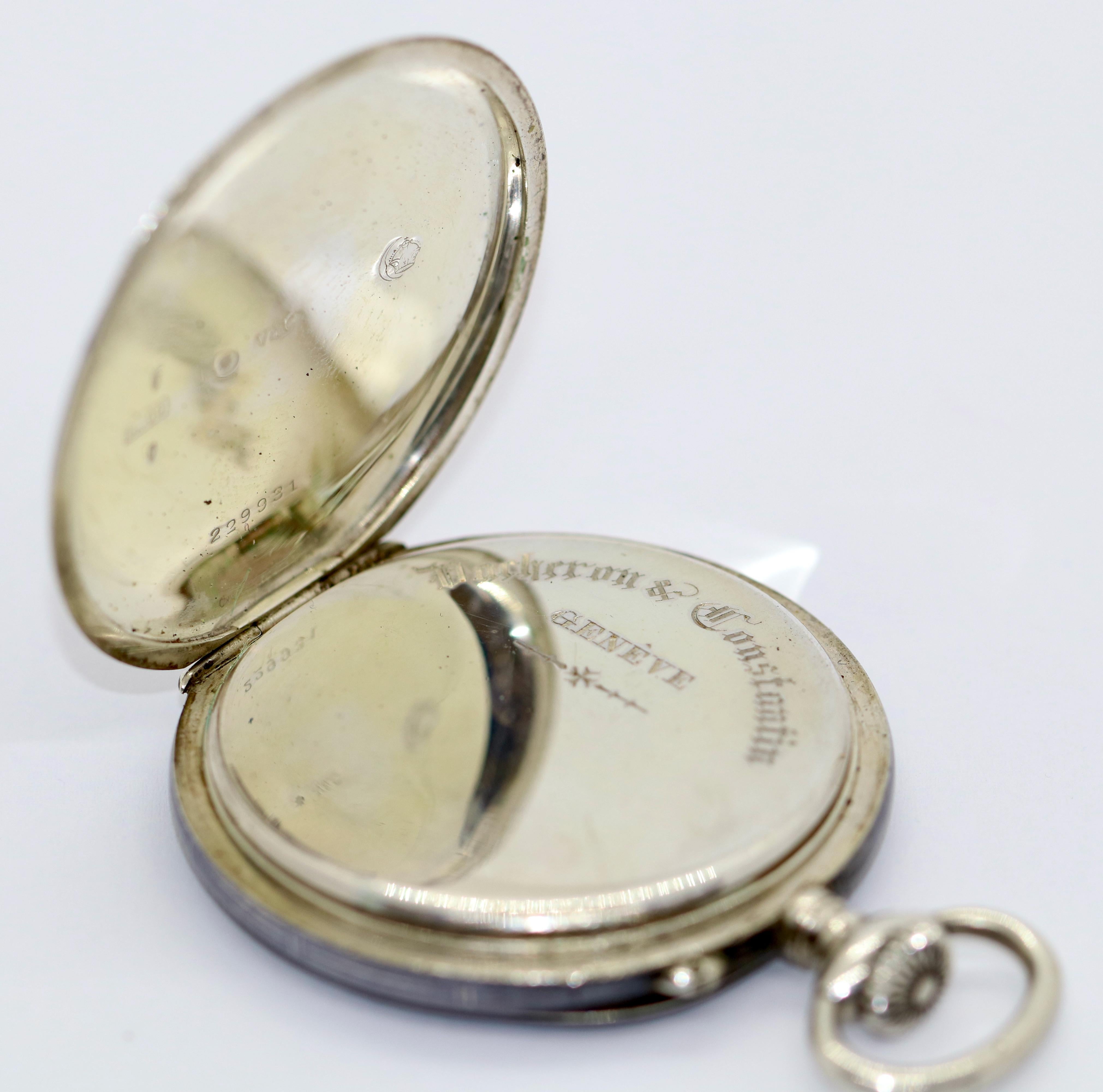 Men's Vacheron Constantin Pocket Watch 900 Silver For Sale