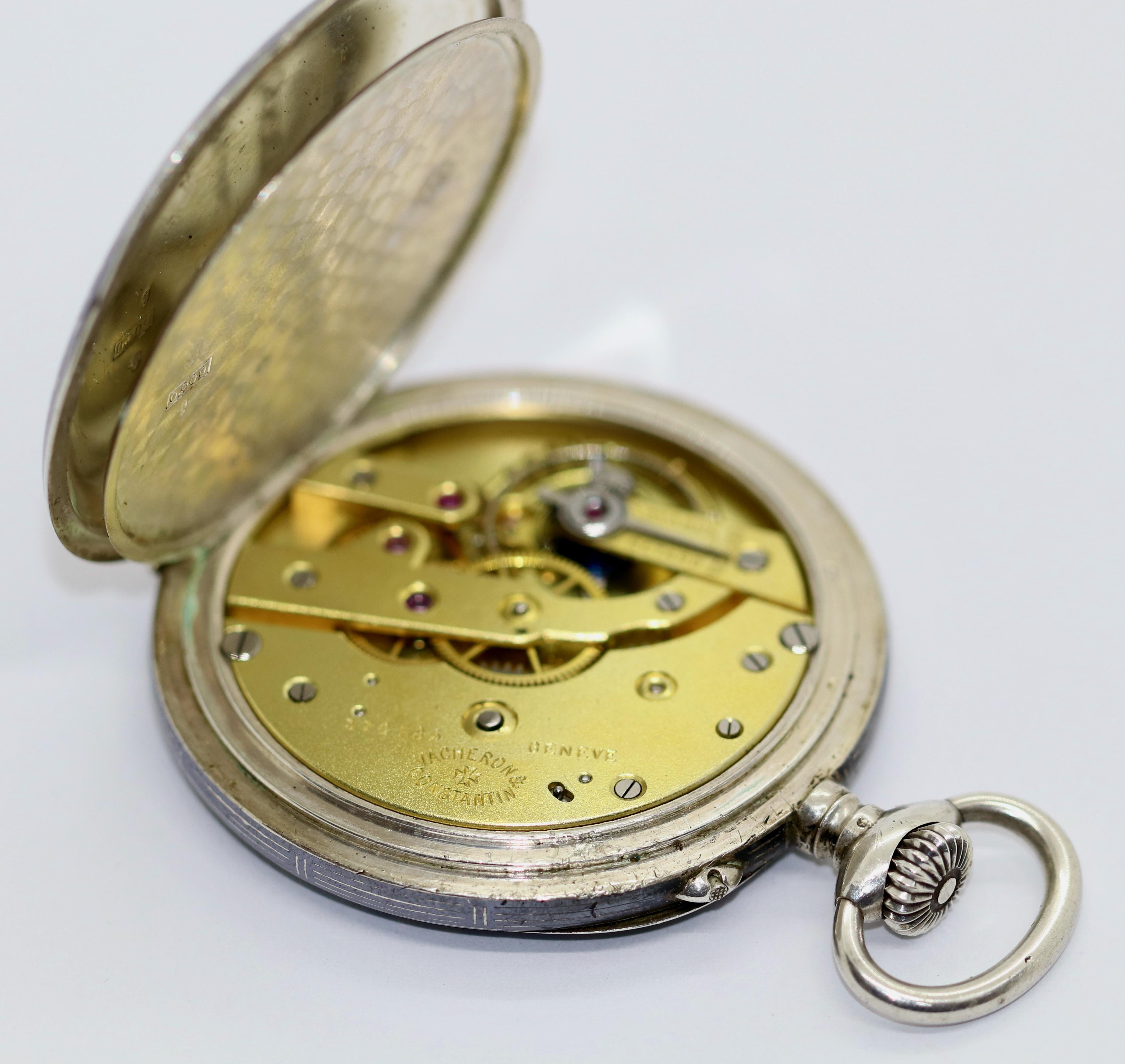 Vacheron Constantin Pocket Watch 900 Silver For Sale 1