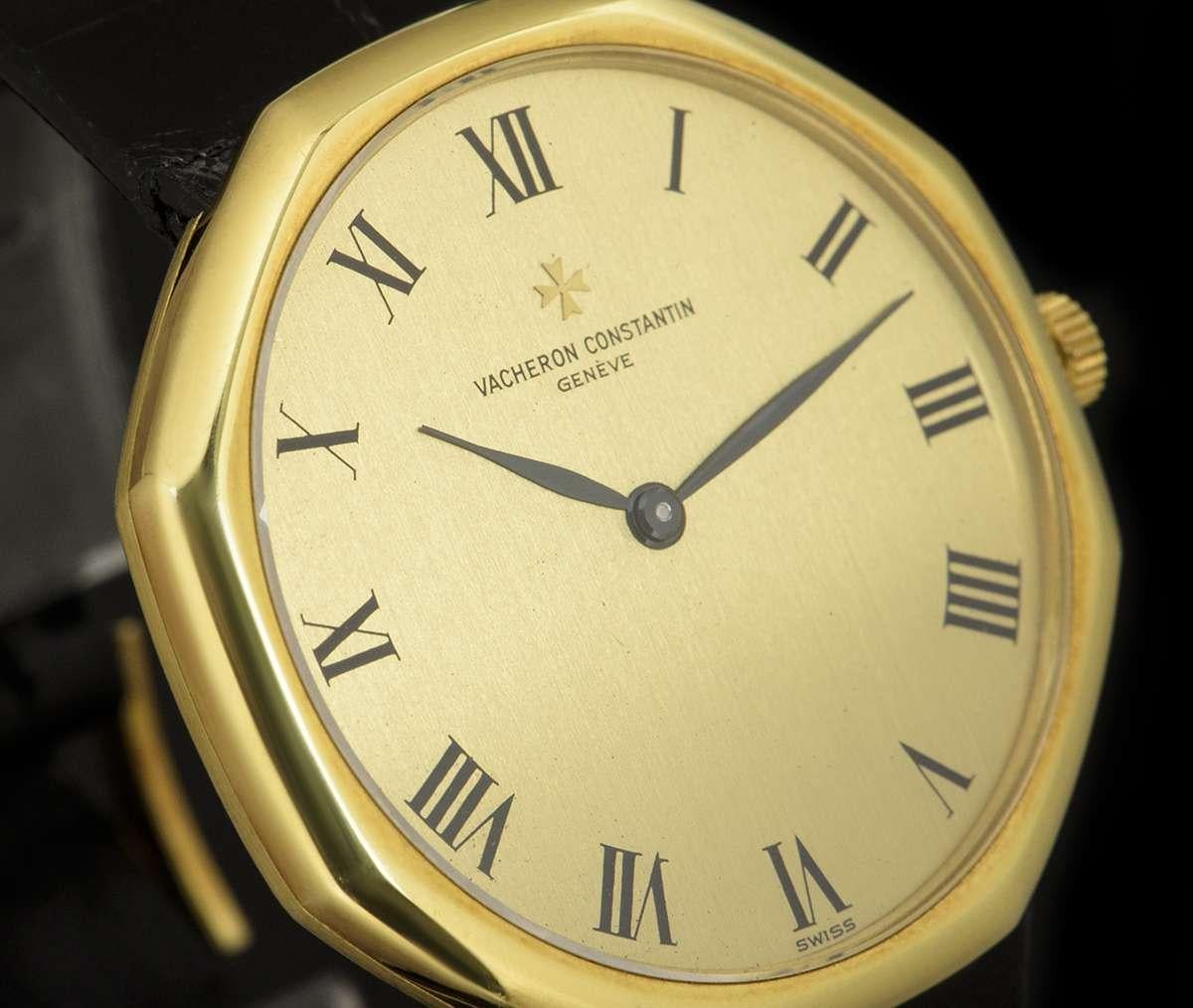 Vacheron Constantin Rare Octagonal Men's 18k Yellow Gold Champagne Dial 39001 In Excellent Condition In London, GB