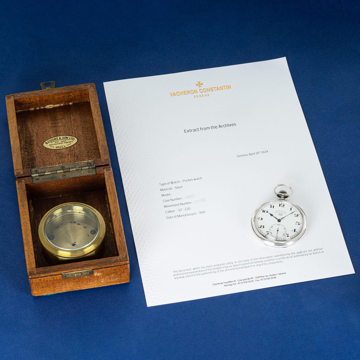 Vacheron & Constantin Rare Silver Military Deck Watch C1941 6