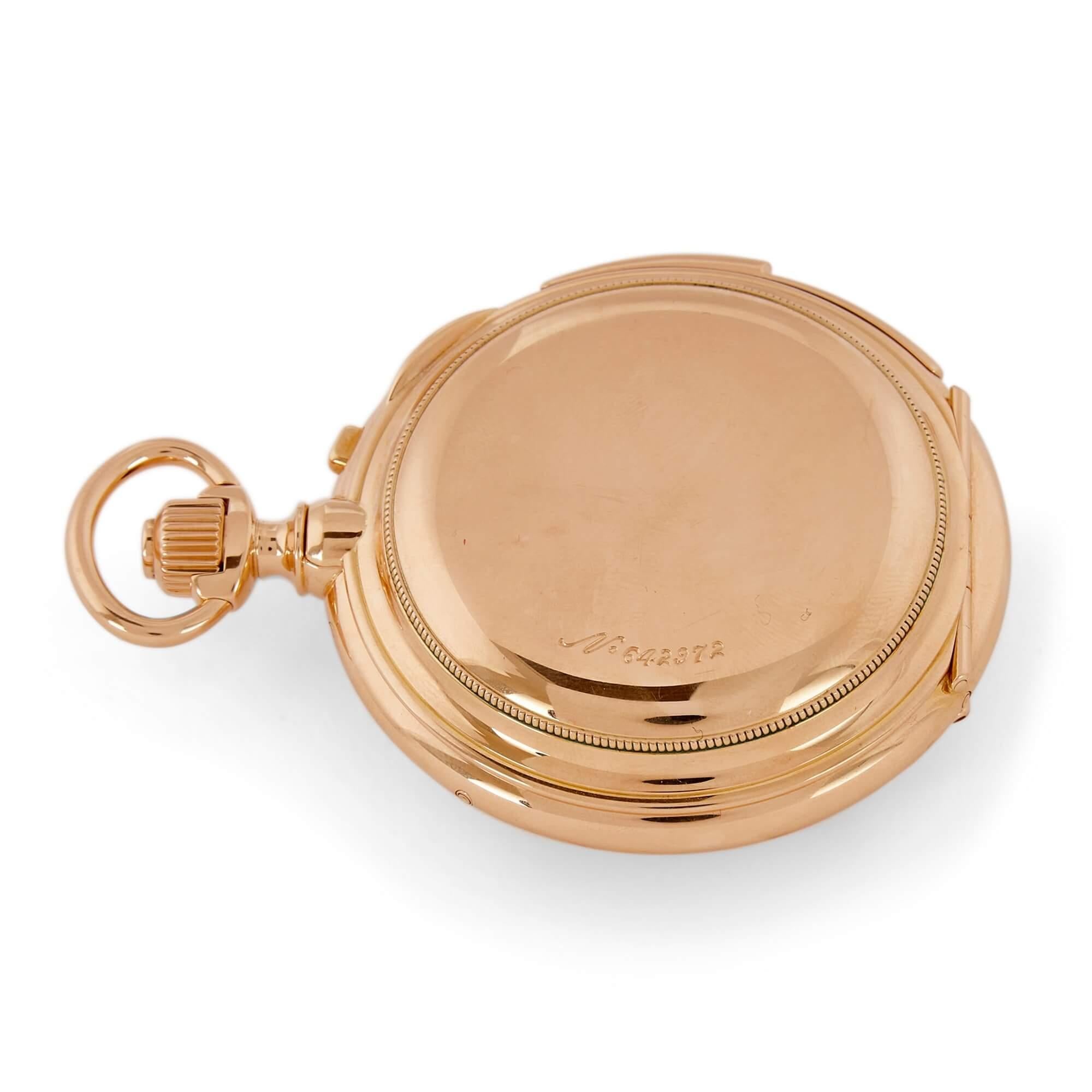 Suisse Vacheron Constantin, très belle montre à gousset unique en or rose 18 carats, réf. 92115 en vente