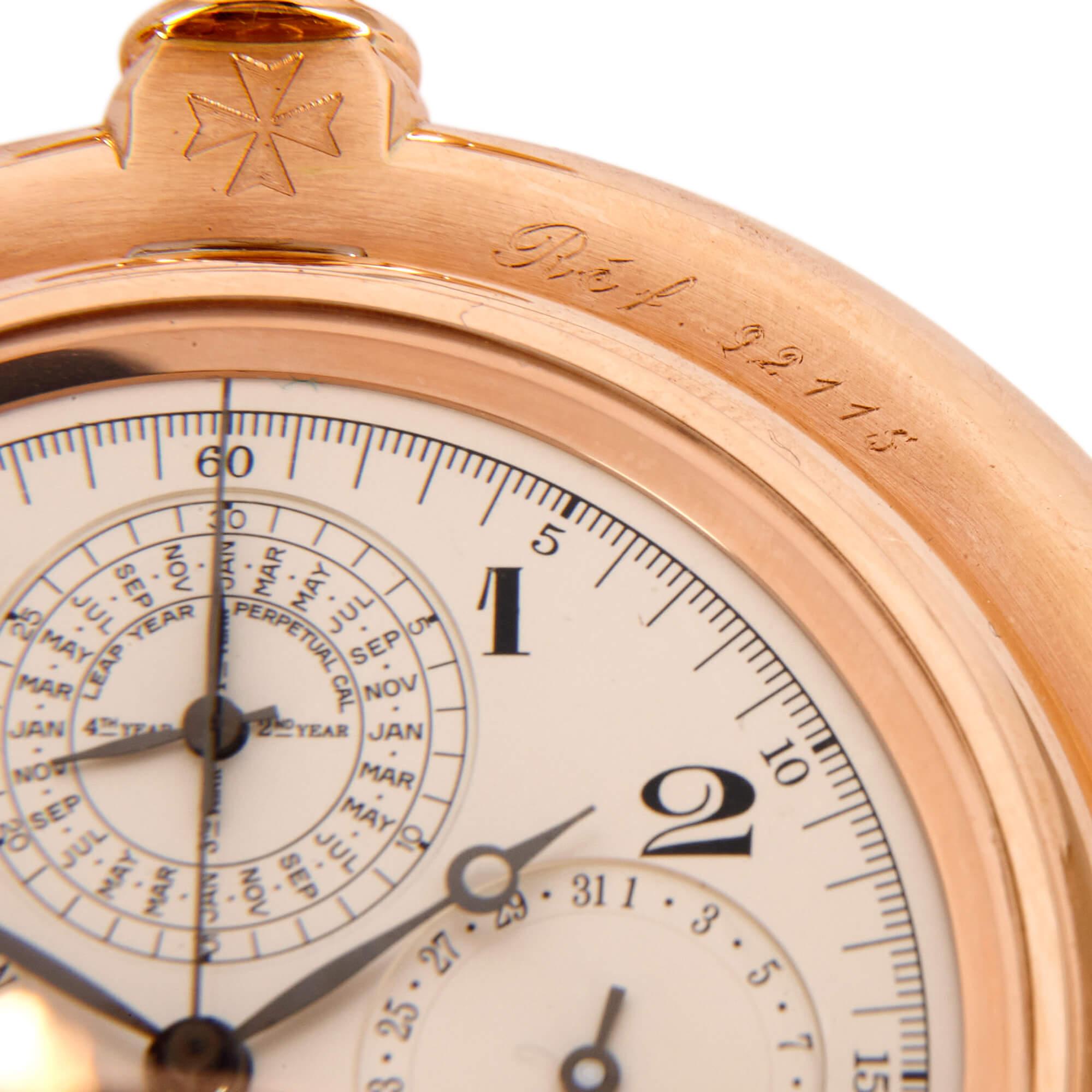XXIe siècle et contemporain Vacheron Constantin, très belle montre à gousset unique en or rose 18 carats, réf. 92115 en vente