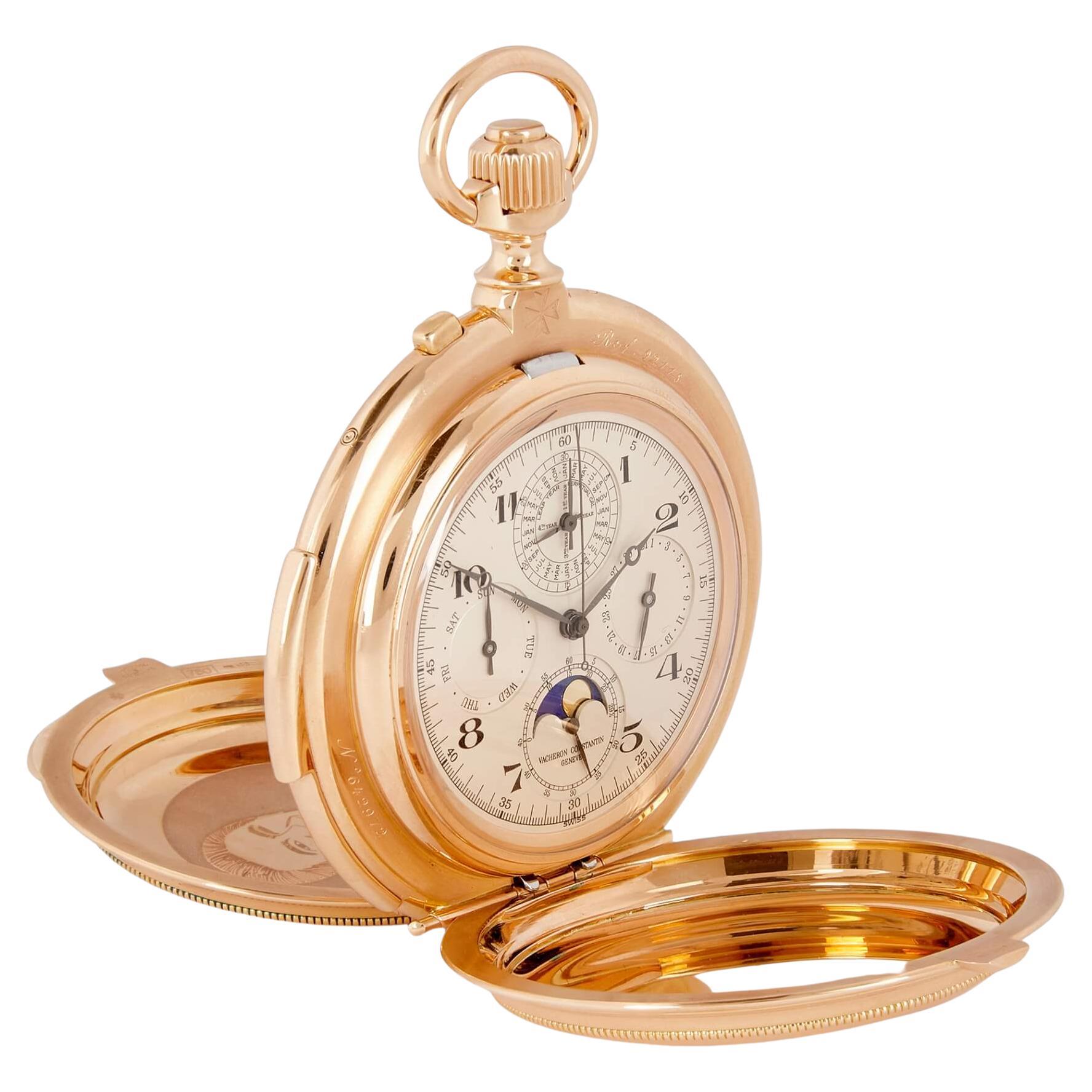 Vacheron Constantin, très belle montre à gousset unique en or rose 18 carats, réf. 92115 en vente