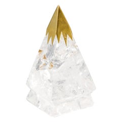 Vacheron Constantin Rock Crystal 18 Karat Yellow Gold Obelisk Paperweight